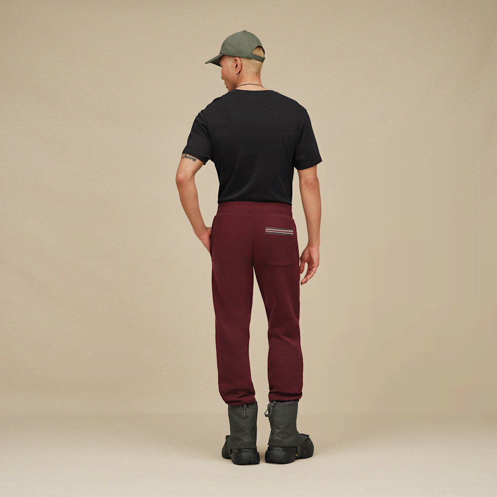 Men's Cotton Blend Drawstring Joggers - Purple