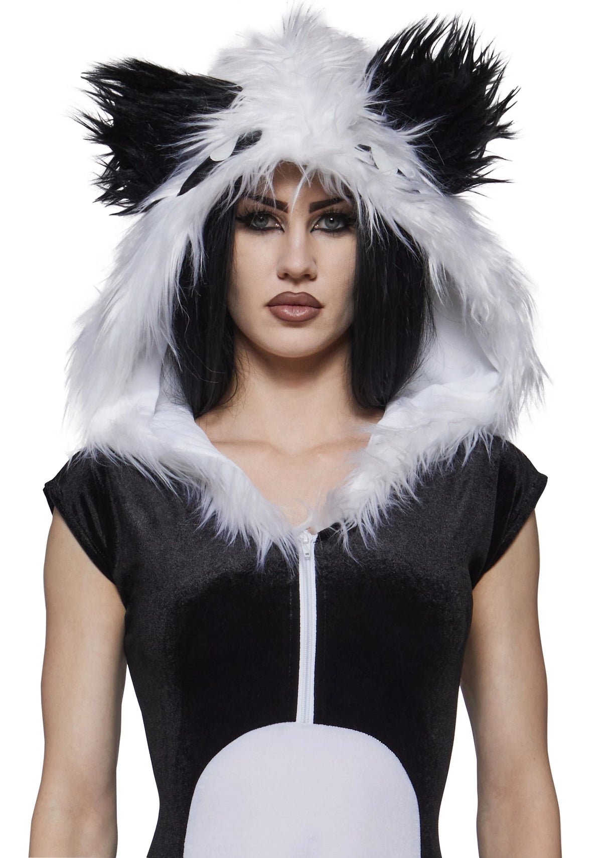 Black And White Animal Hood Costume