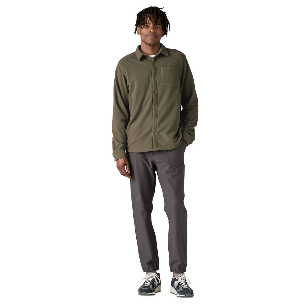 Men's Recycled Microfleece Snap Shirt - Green
