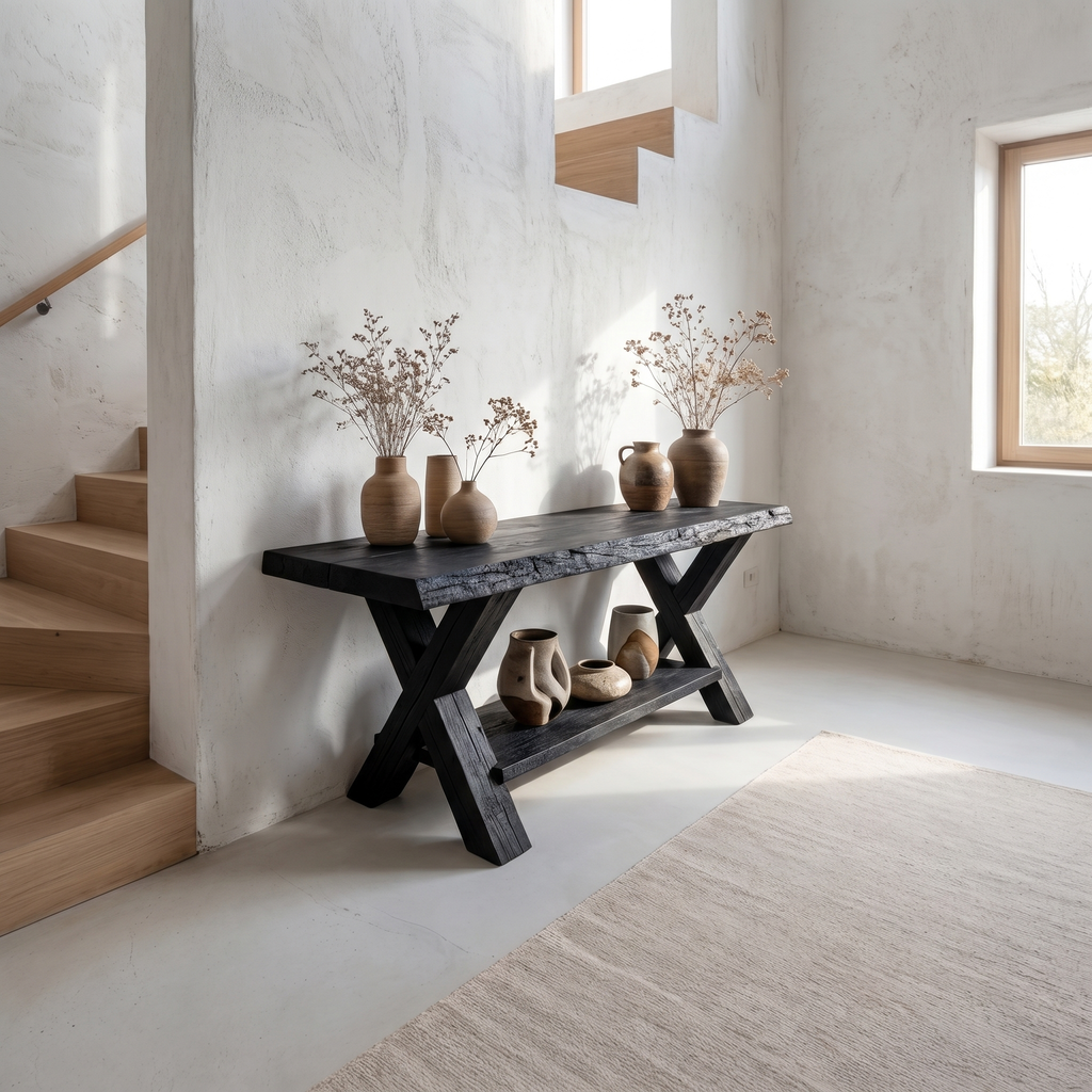 Rustic Farmhouse Solid Wood Console Table