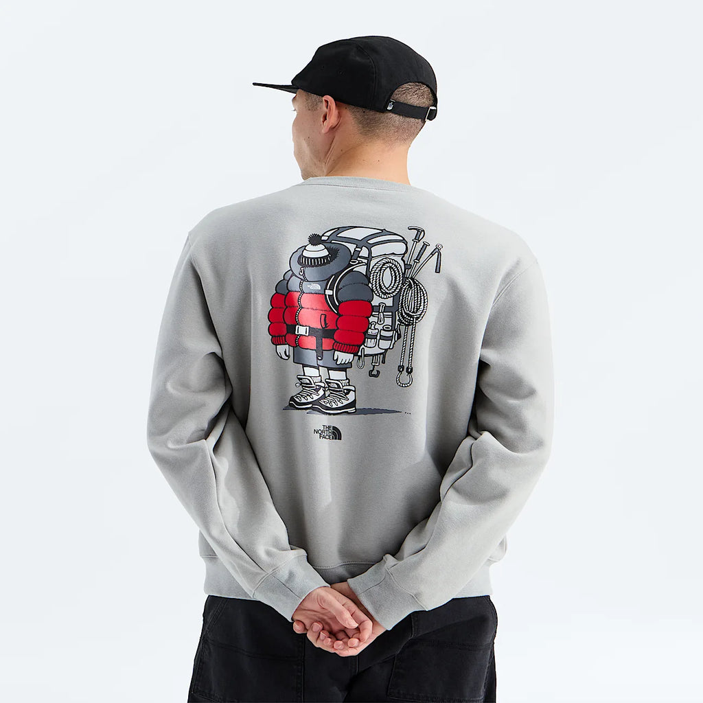 Unisex Relaxed Graphic Crew Sweatshirt - Stone