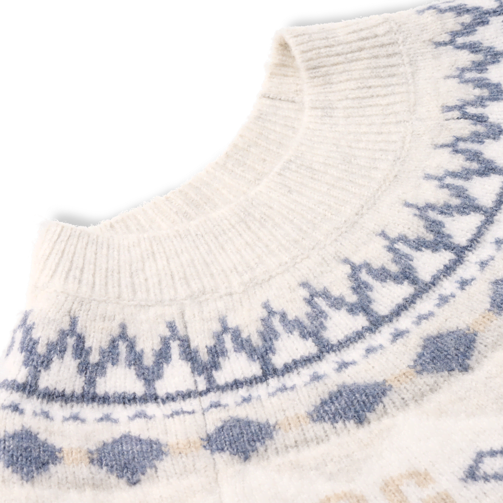Women's Fair Isle Crewneck Sweater - Grey