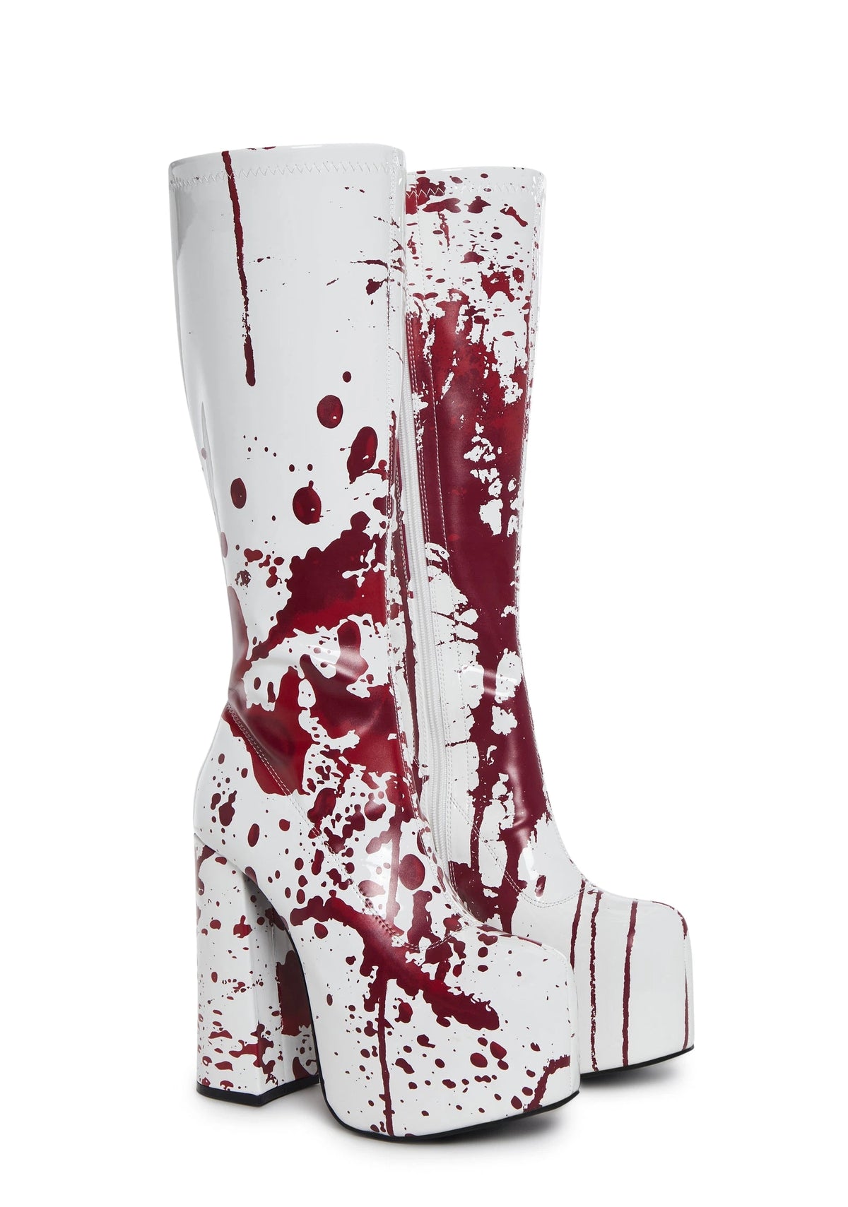 Knee-High Platform Boots - White