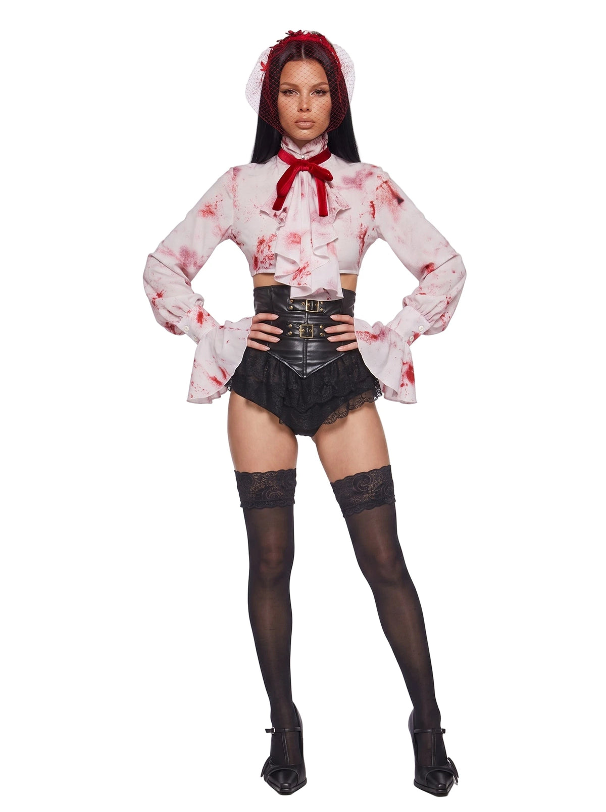 Gothic Vampire Costume Set - Black White