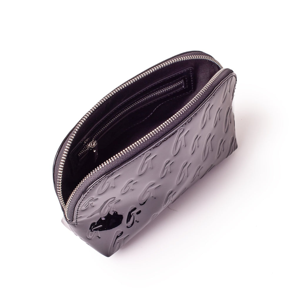 Mirrored Cosmetic Pouch - Black