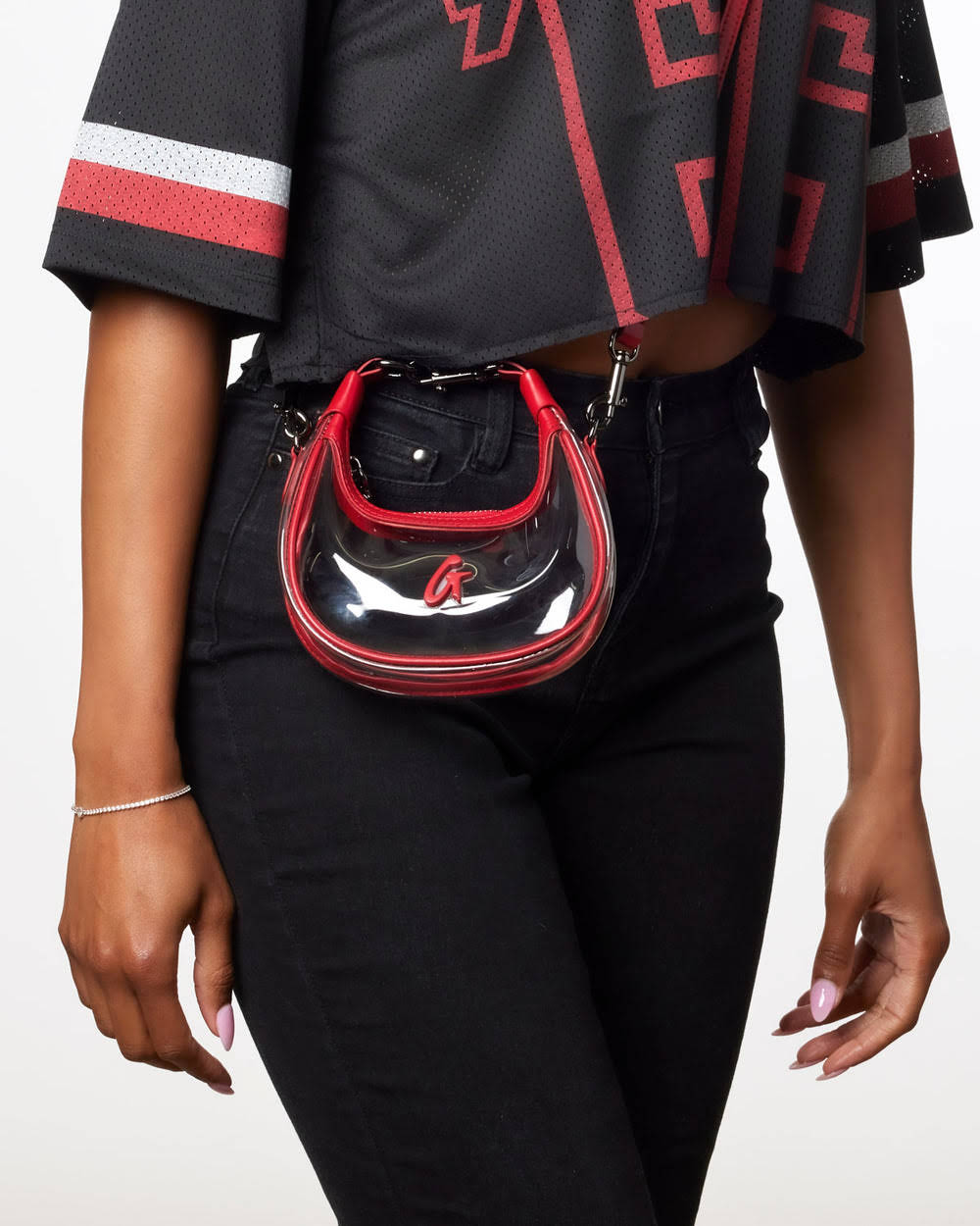 Clear PVC Mini Hobo Bag - Red