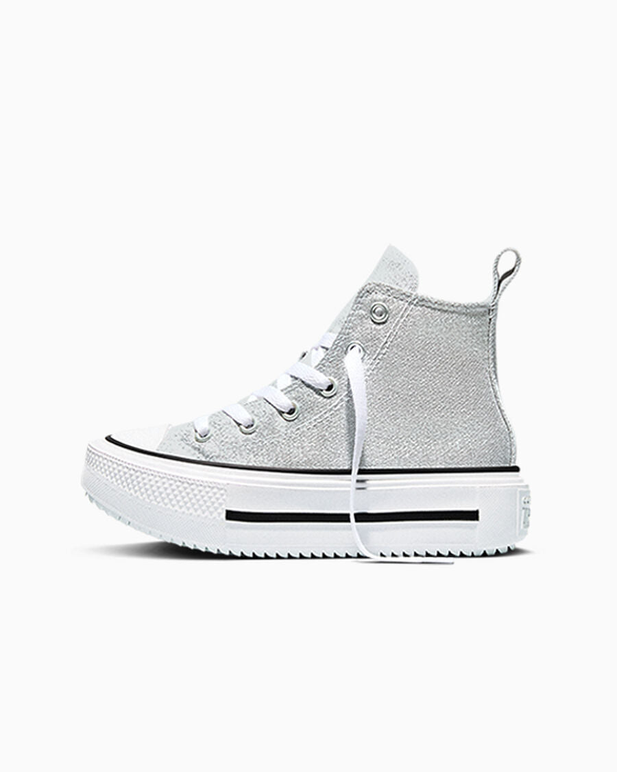 Shiny Double Platform High Top Sneakers