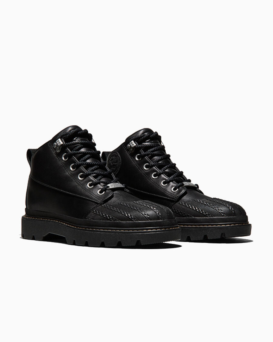 Unisex Leather Lug Sole High Top Boot