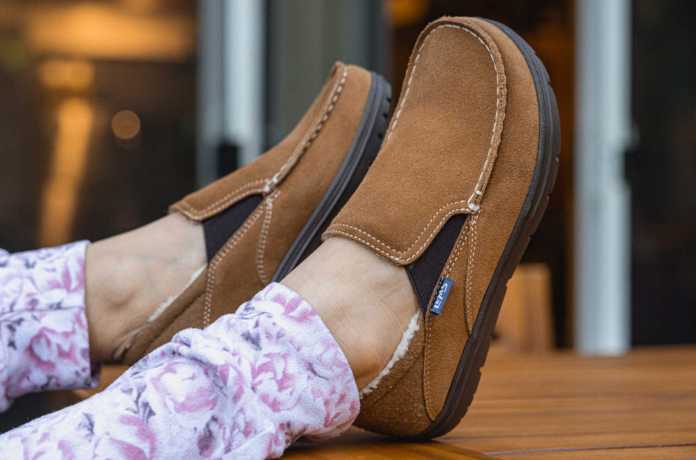 Women's Faux Fur Lined Suede Slip-On - Cozy Cabin