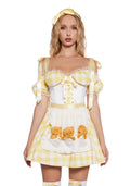Gingham Dress & Bear Accessory Costume Set - Yellow