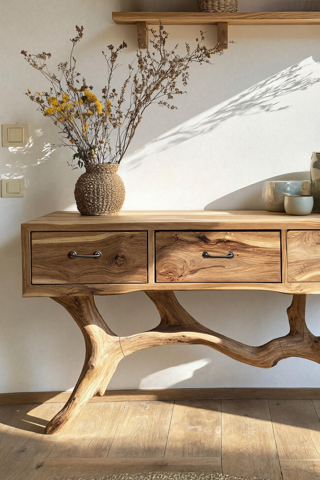 Handcrafted Live Edge Entryway Table