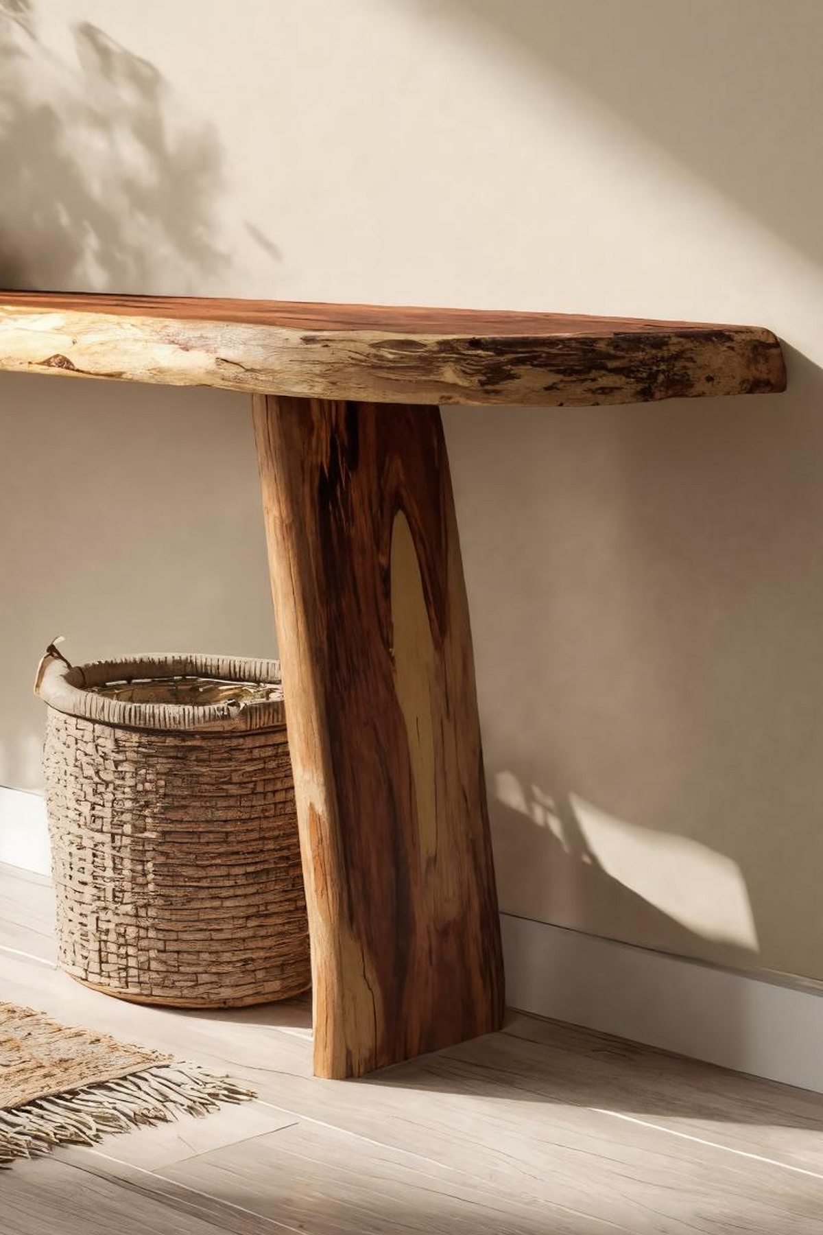 Handcrafted Live Edge Entryway Console Table