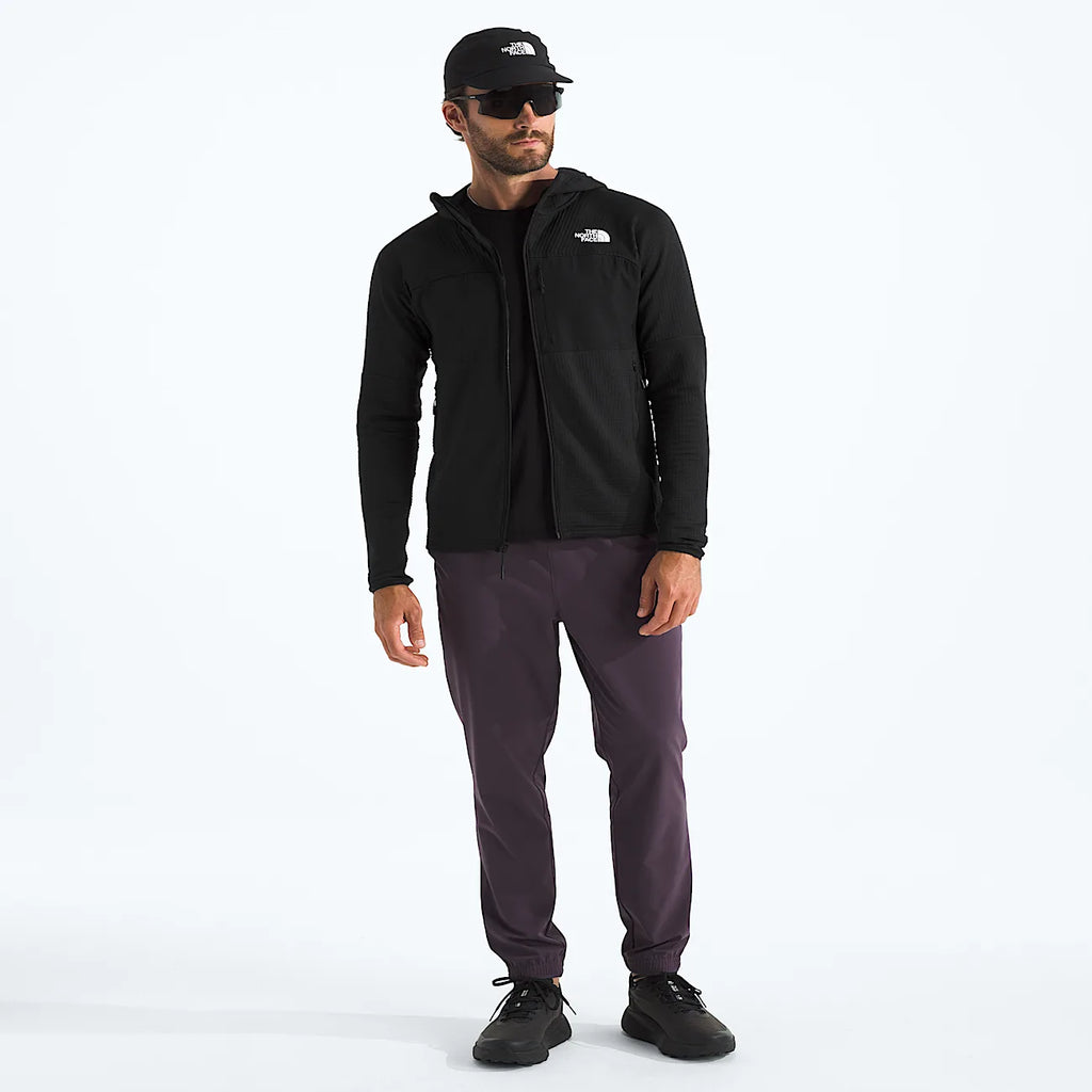 Men's Grid Fleece Hoodie - Black
