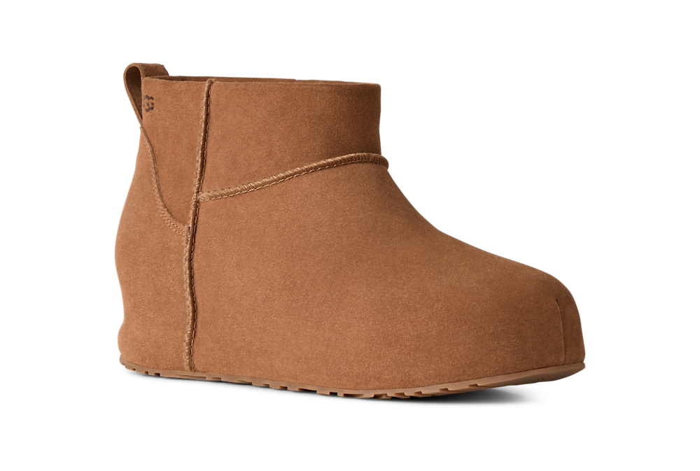 Women's Suede Mini Platform Boot - Black