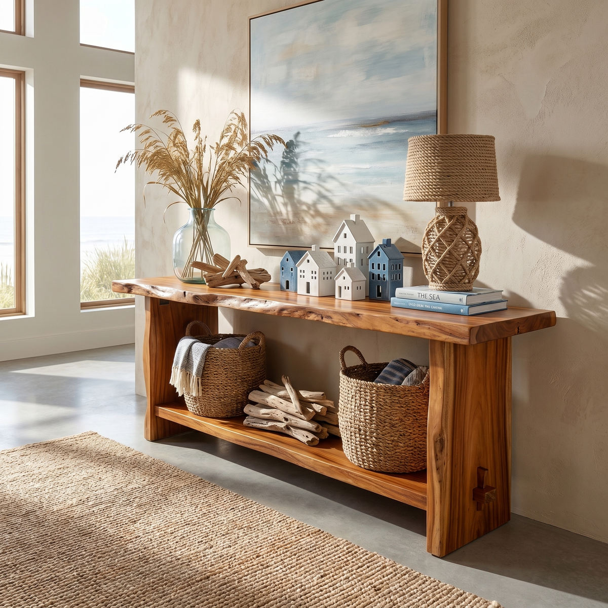 Rustic Live Edge Console Table