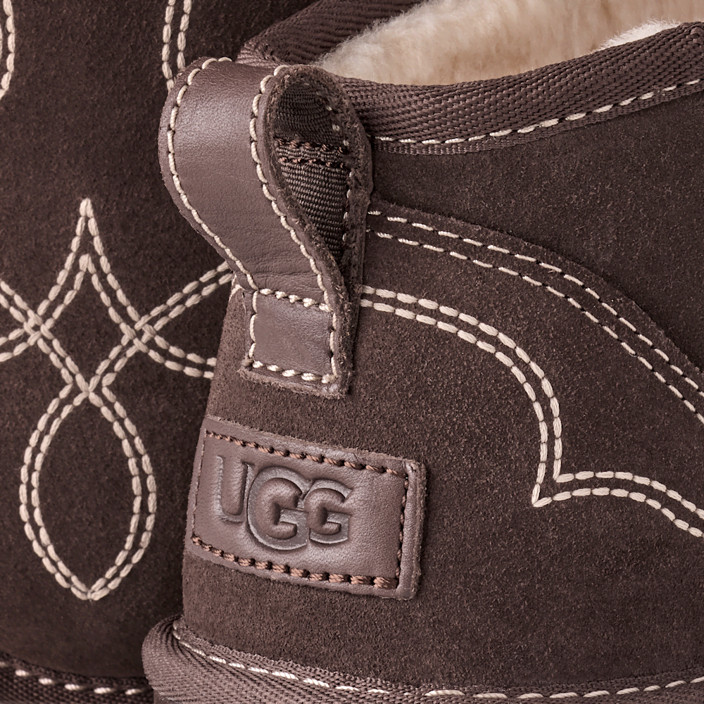 Men's Embroidered Suede Mini Boot