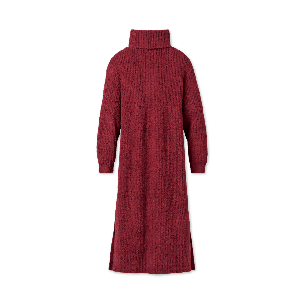 Women's Ribbed Turtleneck Maxi Dress - Brown