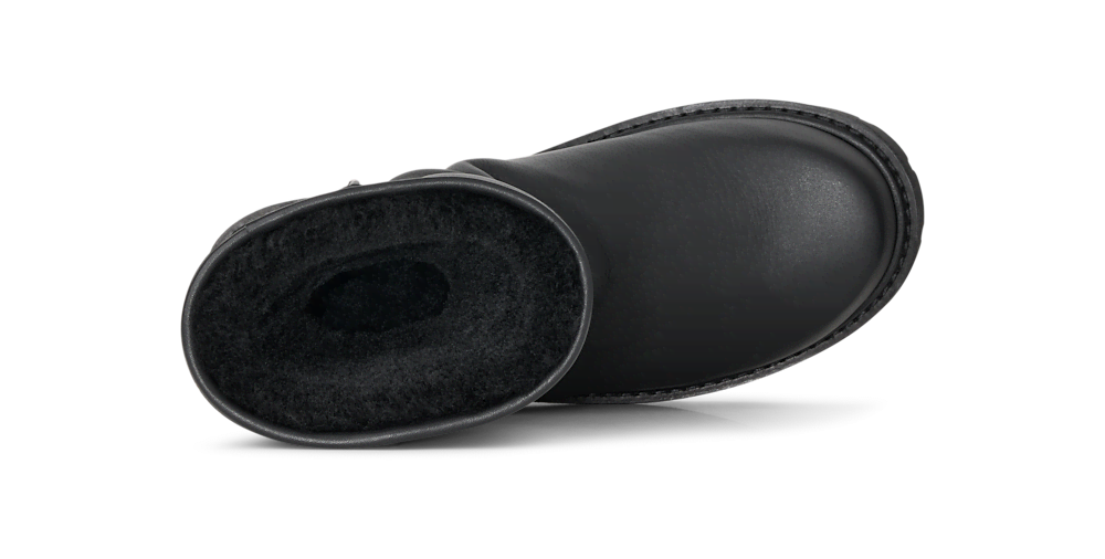 All-Gender Slouch Leather Sheepskin Boot - Black