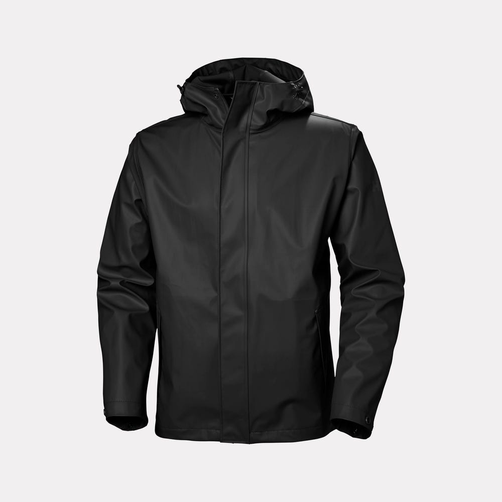 Men's Waterproof PU Rain Jacket - Dark Green