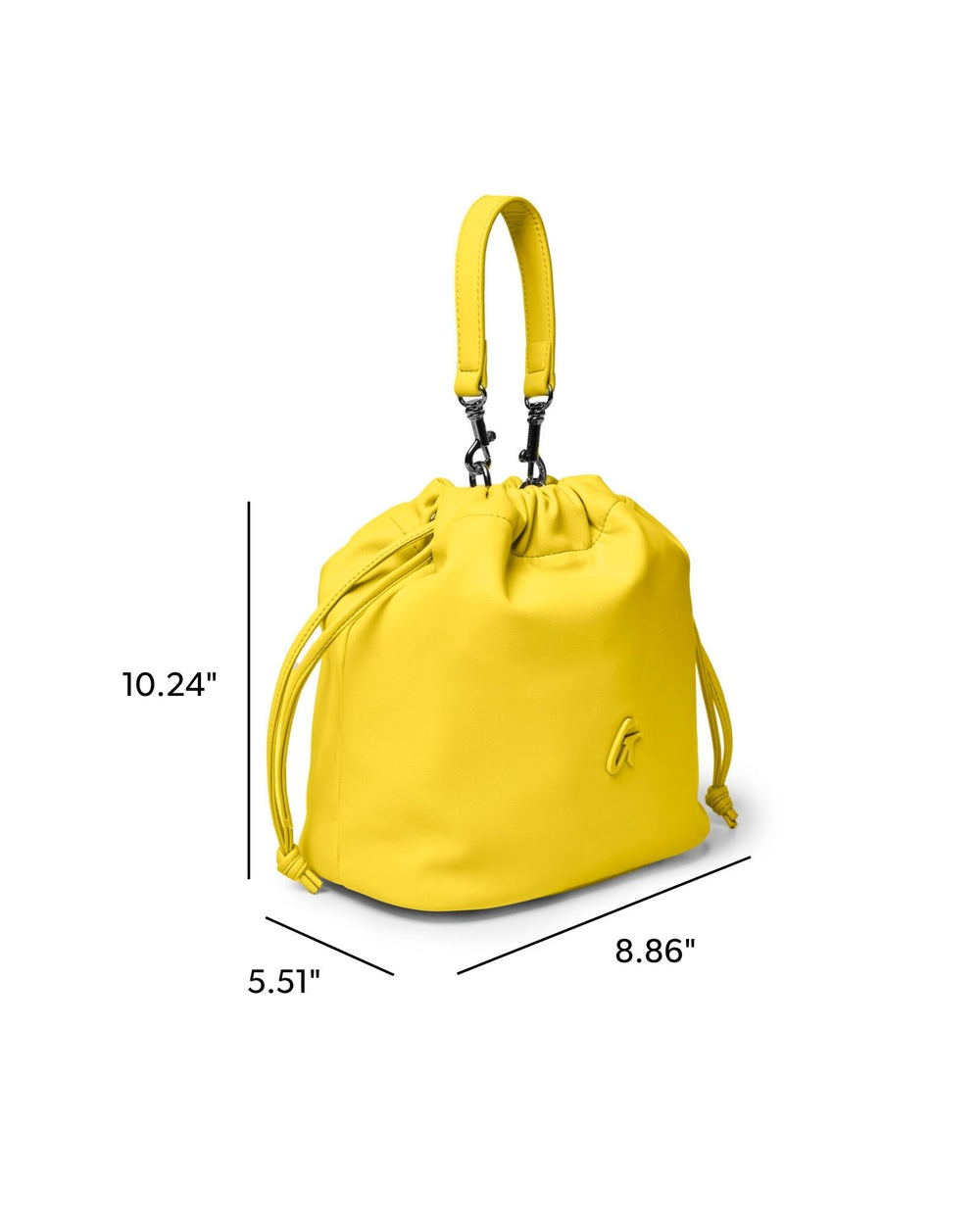 Medium Vegan Leather Bucket Bag - Yellow