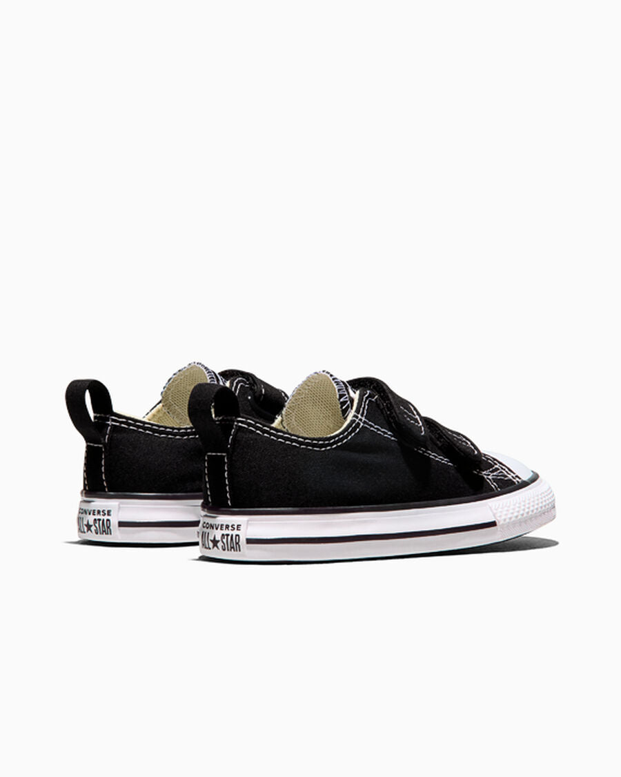 Toddler Easy-On Canvas Low Top Sneaker - Black - Black