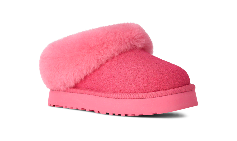 Kids' Suede Platform Slipper - Chestnut