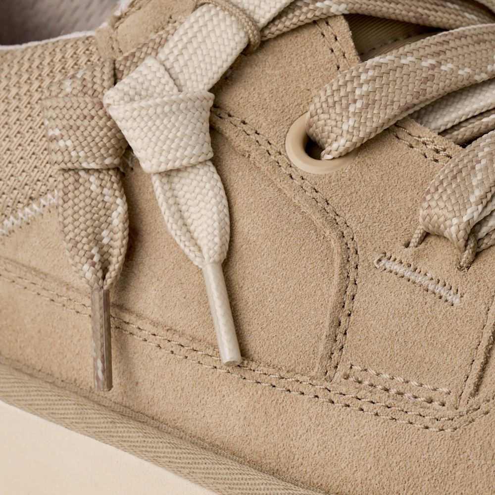 Men's Suede and Mesh Low Top Sneakers - Blue