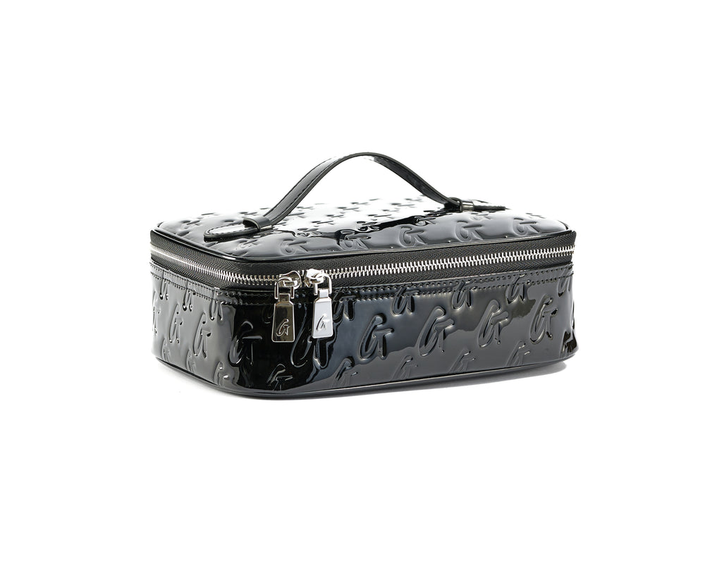 Medium Mirrored Toiletry Bag - Black