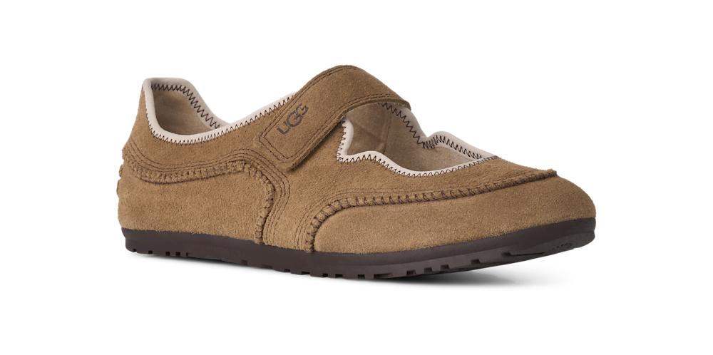Women's Suede Strap Flat - Black
