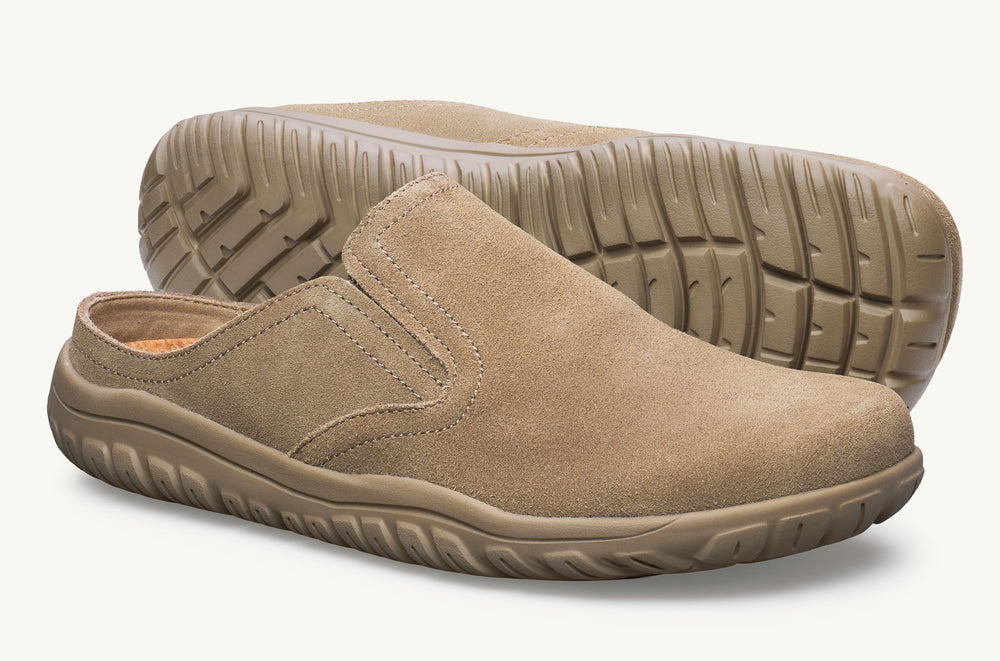 Women's Suede Open-Heel Clog - Latte