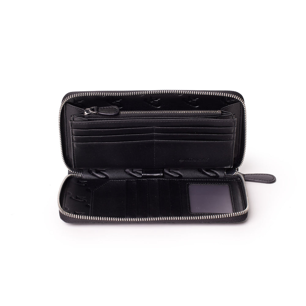 Large Vegan Leather Wallet - Black