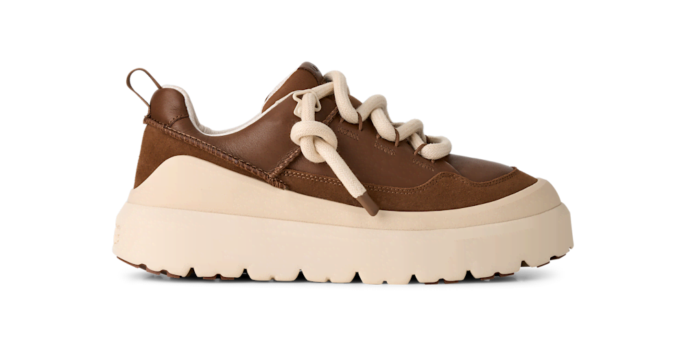 Men's Leather And Suede Sneaker - Chestnut