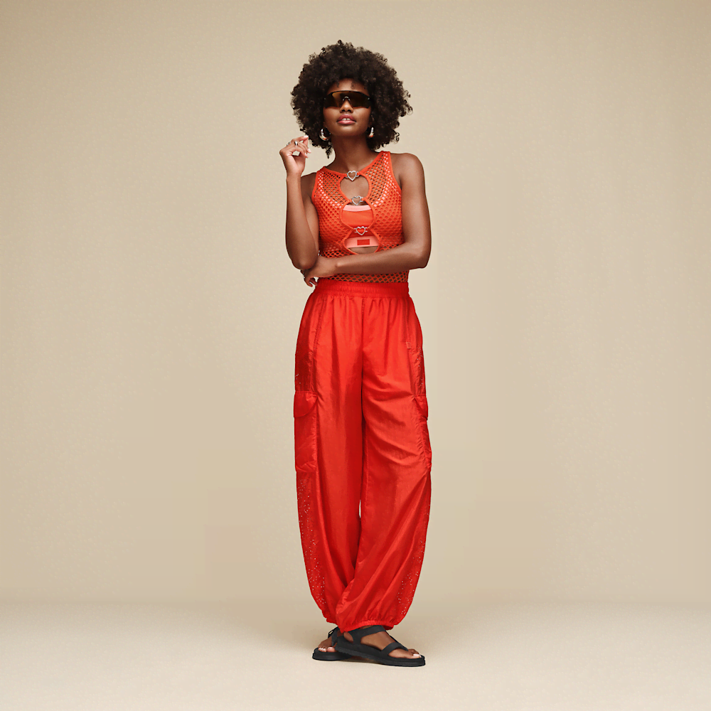 Women's Balloon Cargo Pants - Lobster