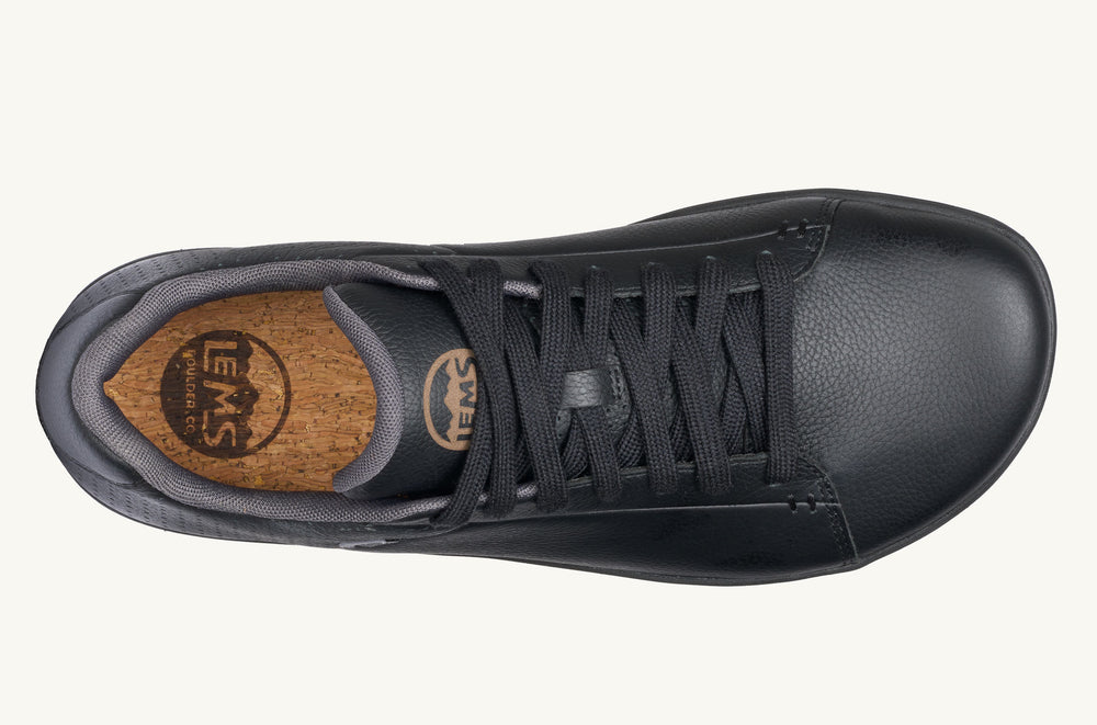 Women's Leather Zero-Drop Lace-Up Sneaker - Midnight