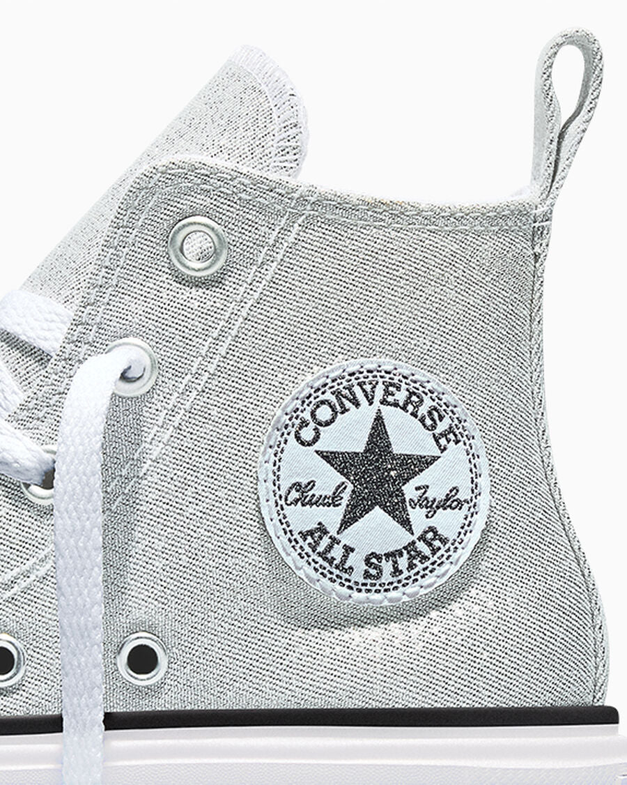 Shiny Double Platform High Top Sneakers