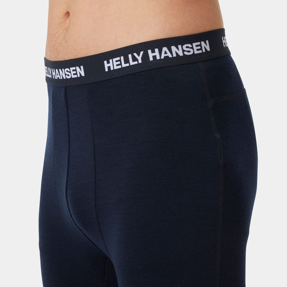 Men's Merino Wool Base Layer Pants - Blue