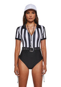 Referee Bodysuit Costume Set - Black and White