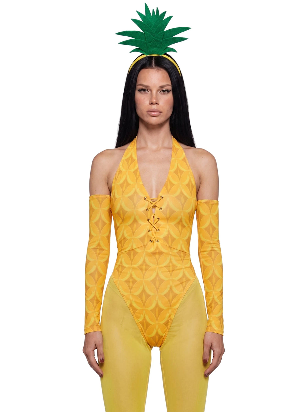 Fruit Halter Bodysuit Costume Set - Yellow