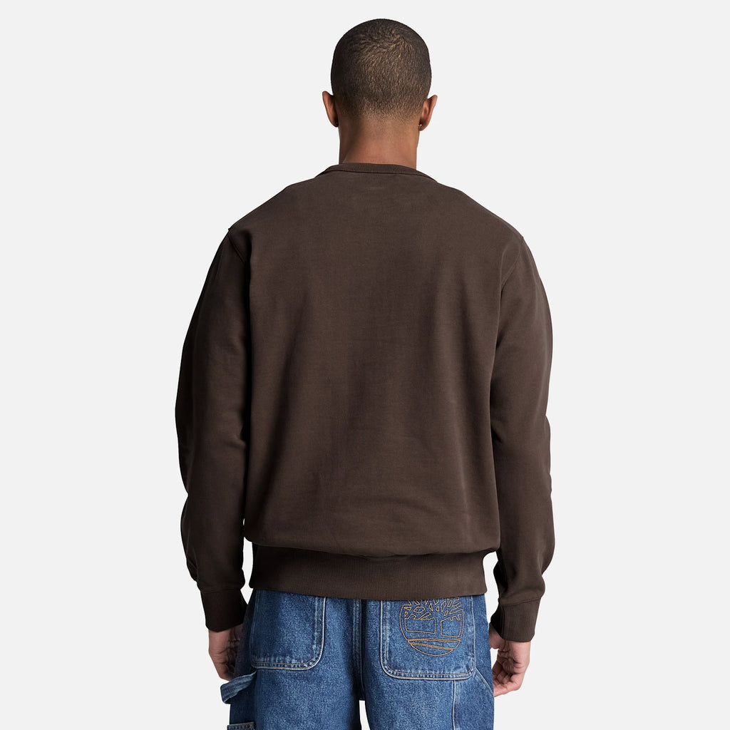 Men's Crewneck Sweatshirt With Leather Patch