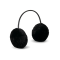 Women's Slim Leather Band Earmuffs - Black