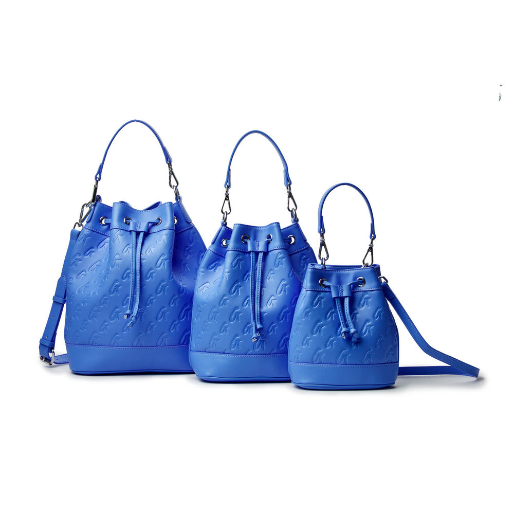 Mini Patterned Bucket Bag - Blue