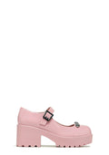Pink Platform Lace-Up Mary Jane Shoes