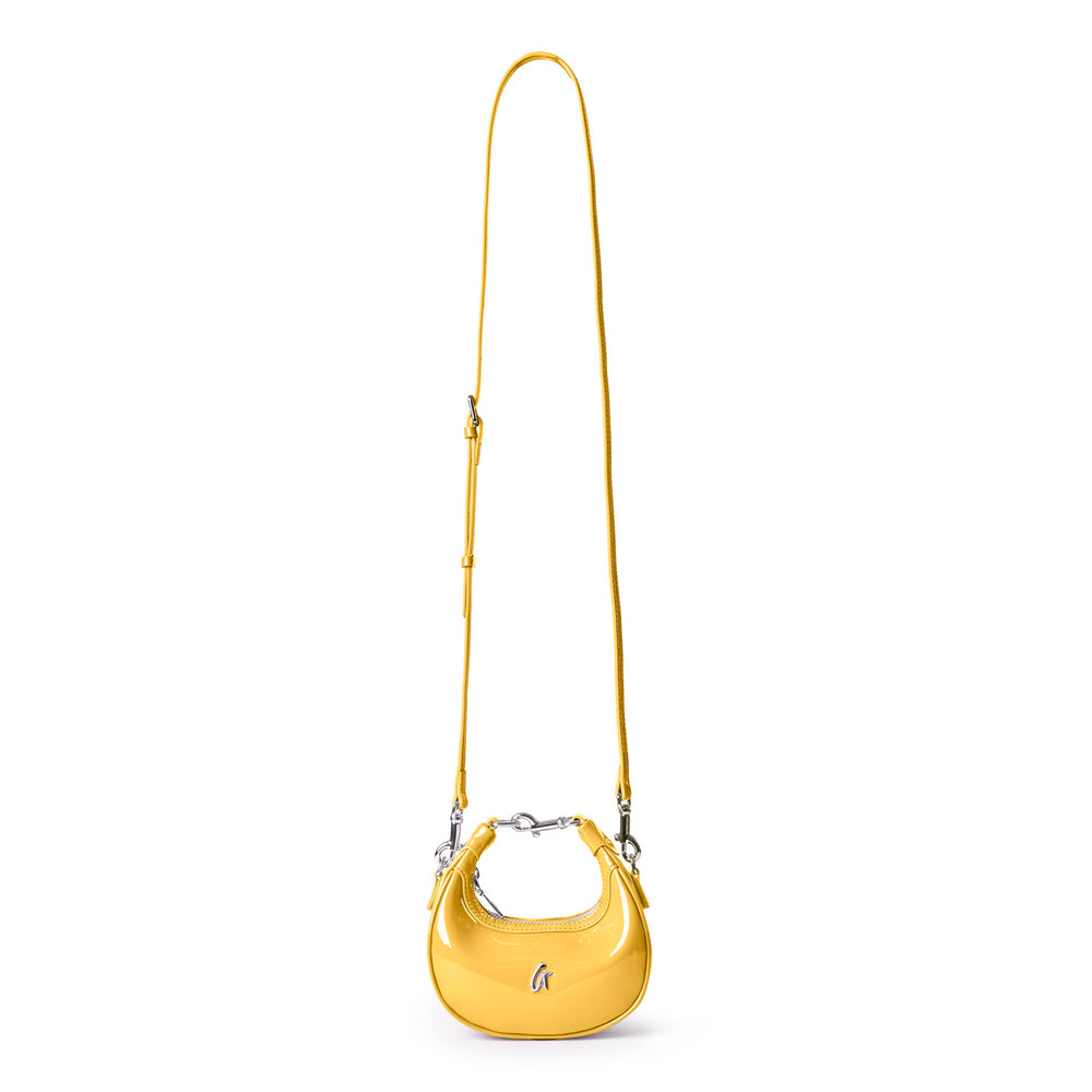 Mirrored Mini Hobo Bag - Yellow