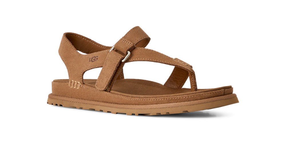 Women's Suede Toe-Post Sandal - Wheat