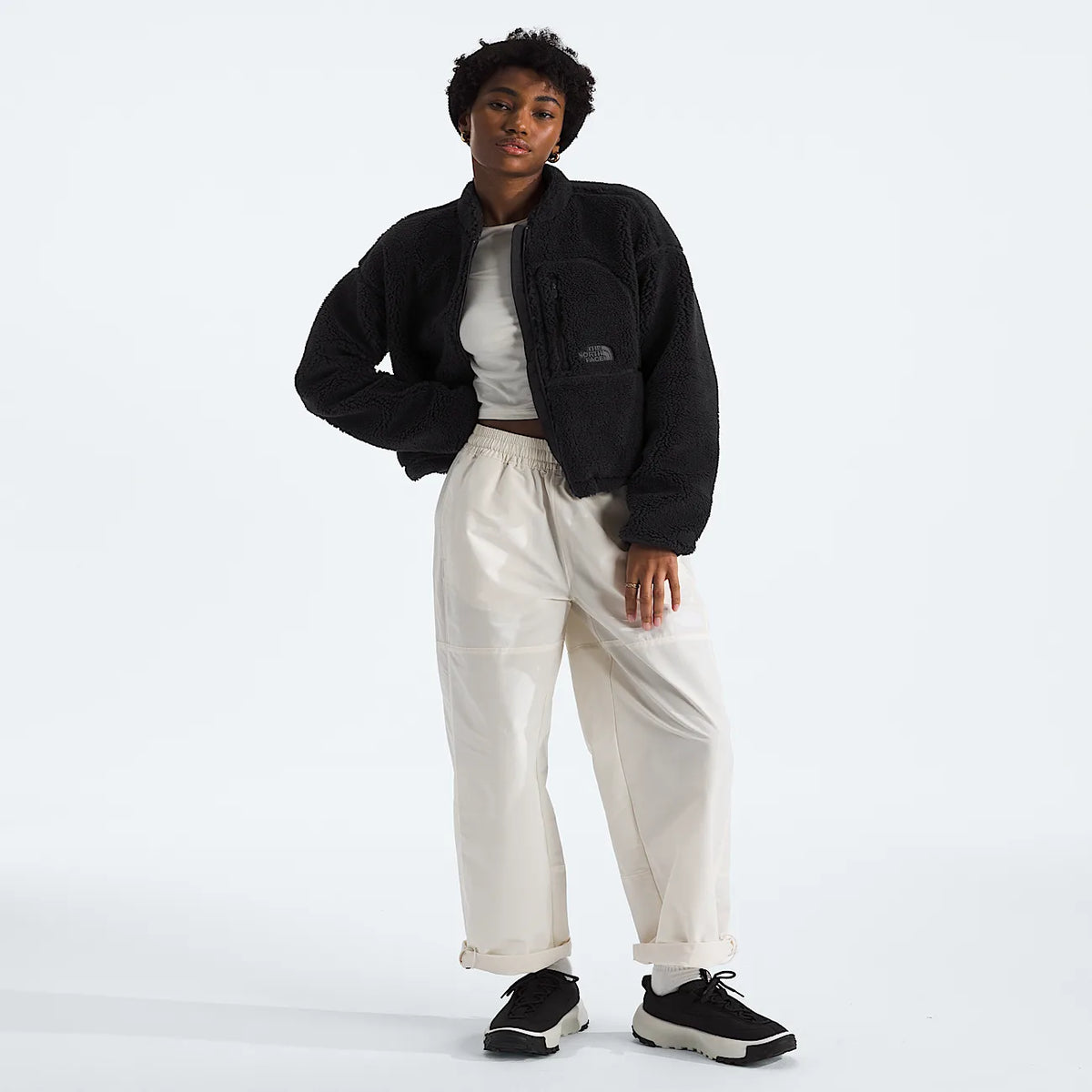 Women's High-Pile Full-Zip Fleece Jacket - Black
