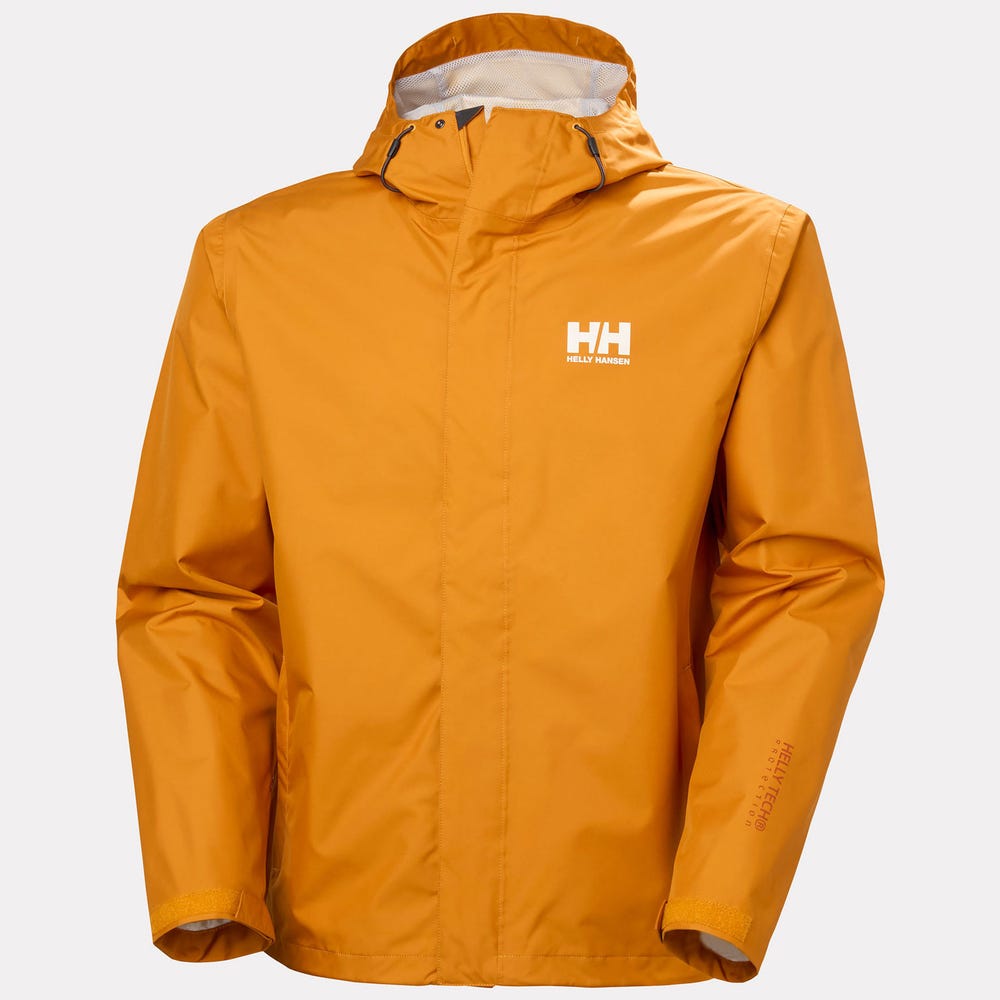 Men's Waterproof Rain Jacket - Mustard