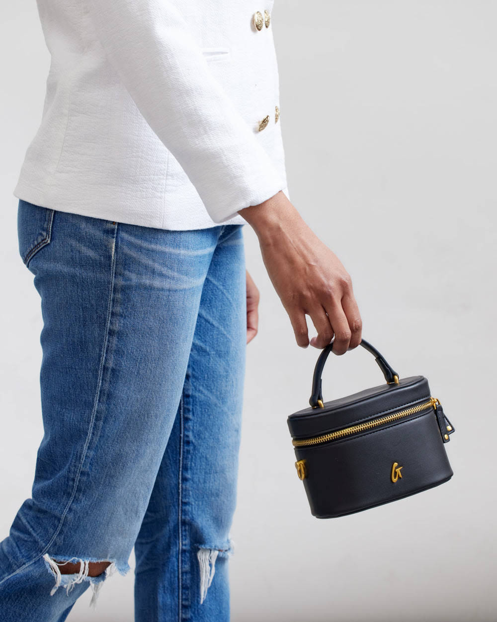 Mini Smooth Vanity Bag - Black