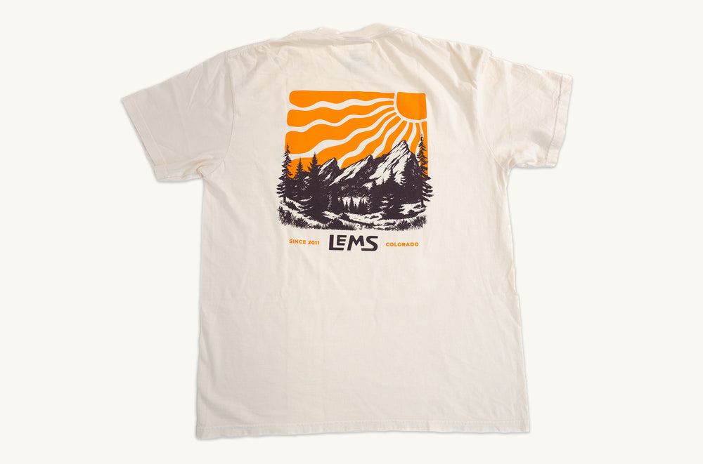Unisex Cotton Mountain Graphic T-Shirt - Tan