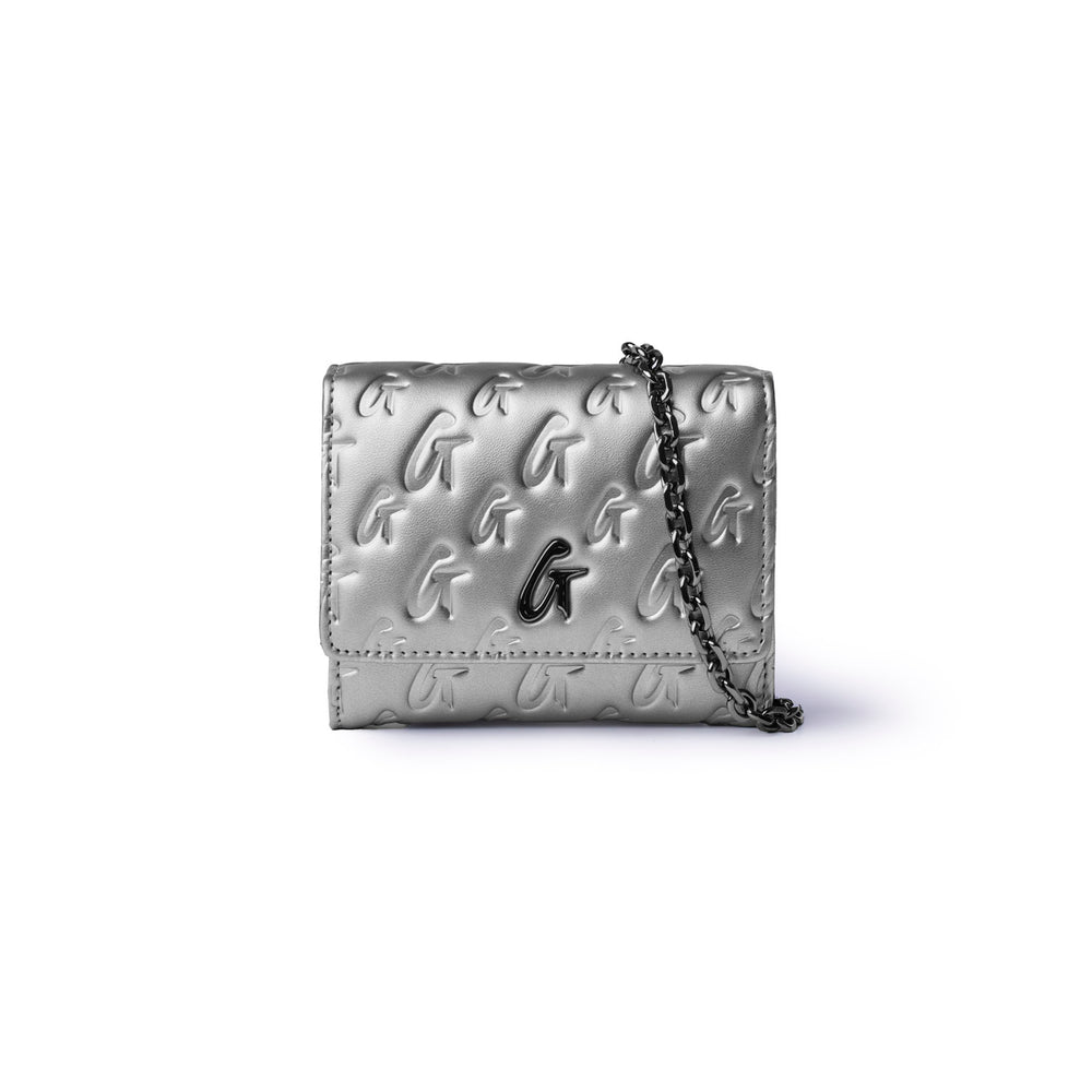 Chain Strap Wallet Crossbody - Platinum