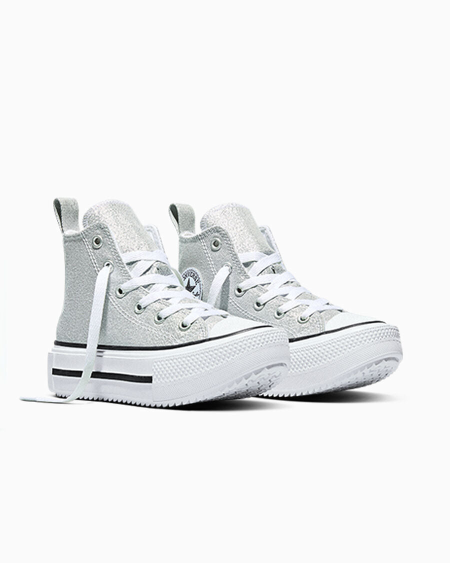 Shiny Double Platform High Top Sneakers